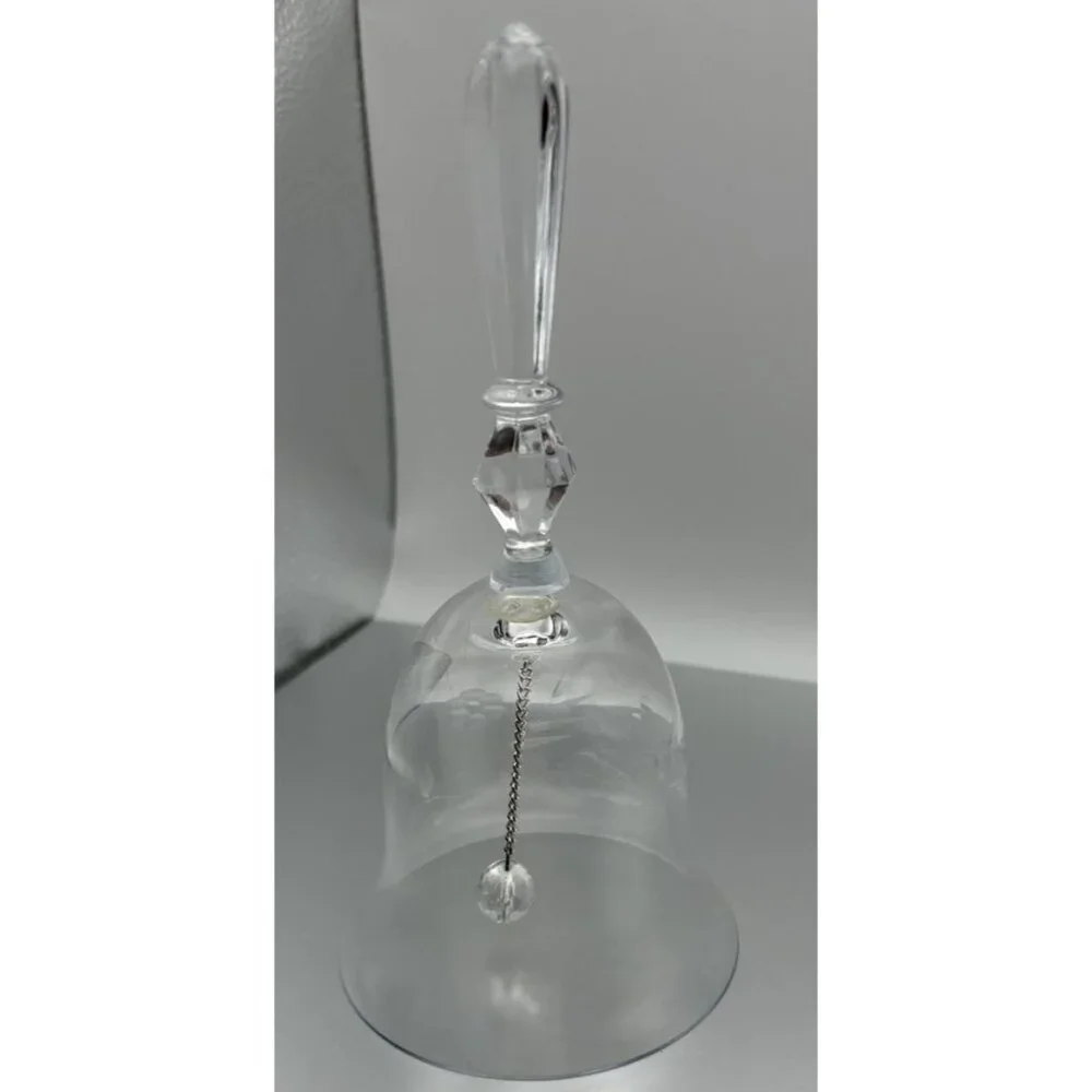 Vintage LENOX Etched Clear Crystal Glass 6" Bell - Picture 2 of 9